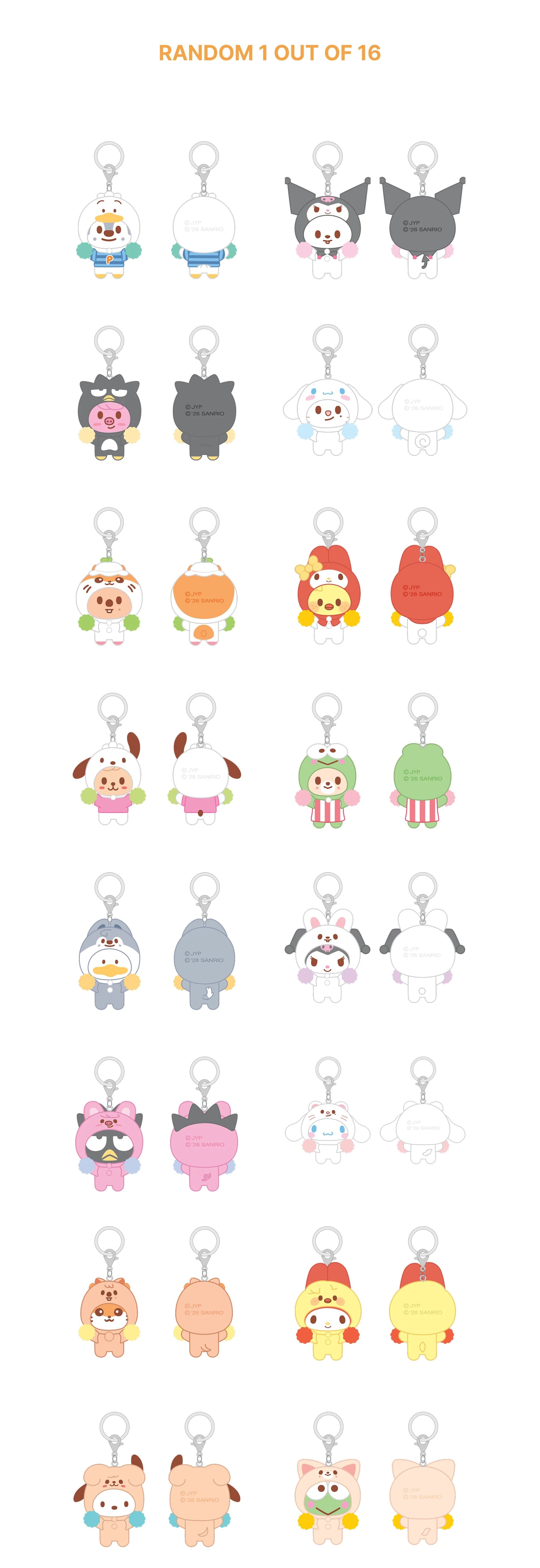 [PRE-ORDER] STRAY KIDS - SKZOO X SANRIO CHARACTERS MD - Secret Flocked Figure Keyring (Cheer Up ver.) (RANDOM)