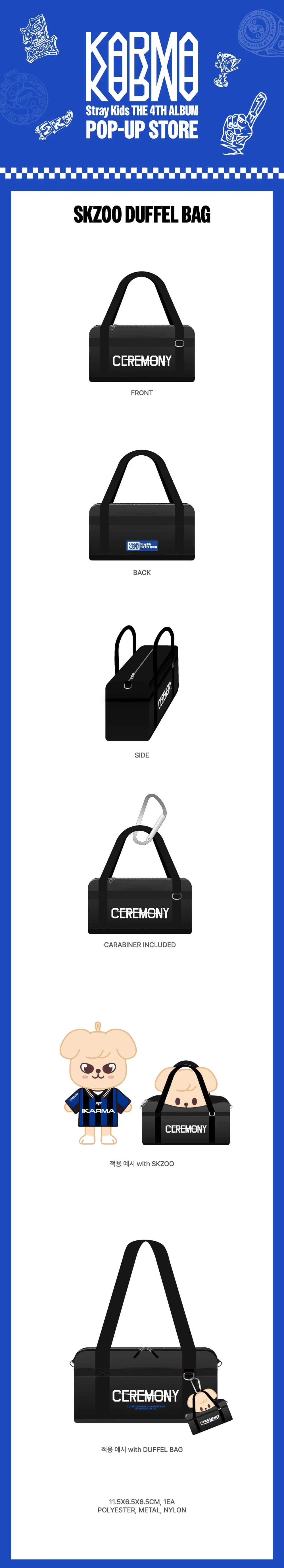 [PRE-ORDER] STRAY KIDS - 'KARMA' POP-UP MD - SKZOO DUFFLE BAG