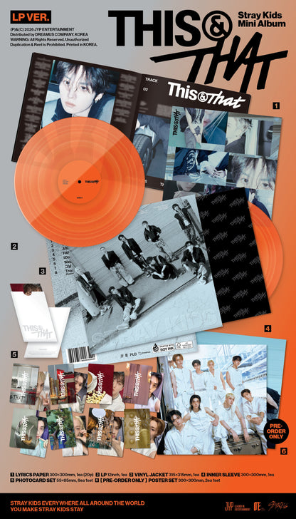 STRAY KIDS - 10th Mini Album 'THIS & THAT' (LP ver.) + SOUNDWAVE Photocard POB