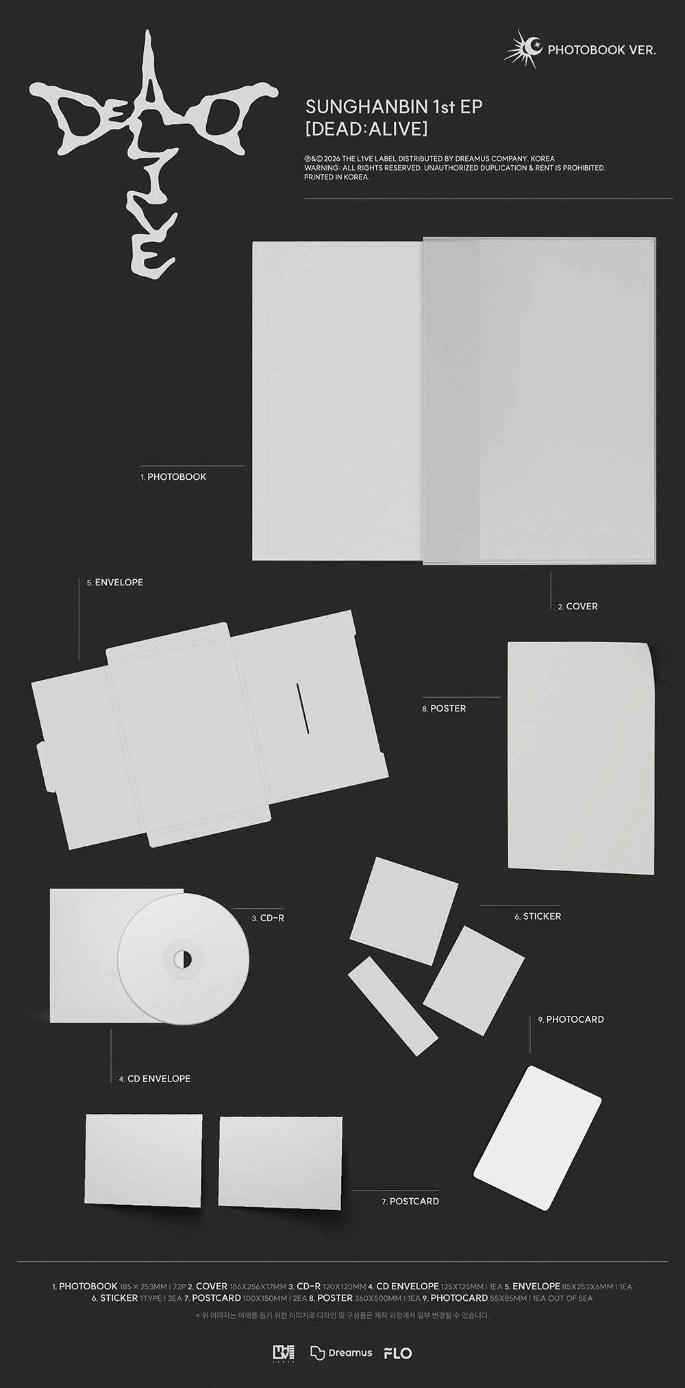[PRE-ORDER] SUNG HANBIN - 1st Mini Album 'DEAD:ALIVE' (Photobook ver.) + Apple Music POB