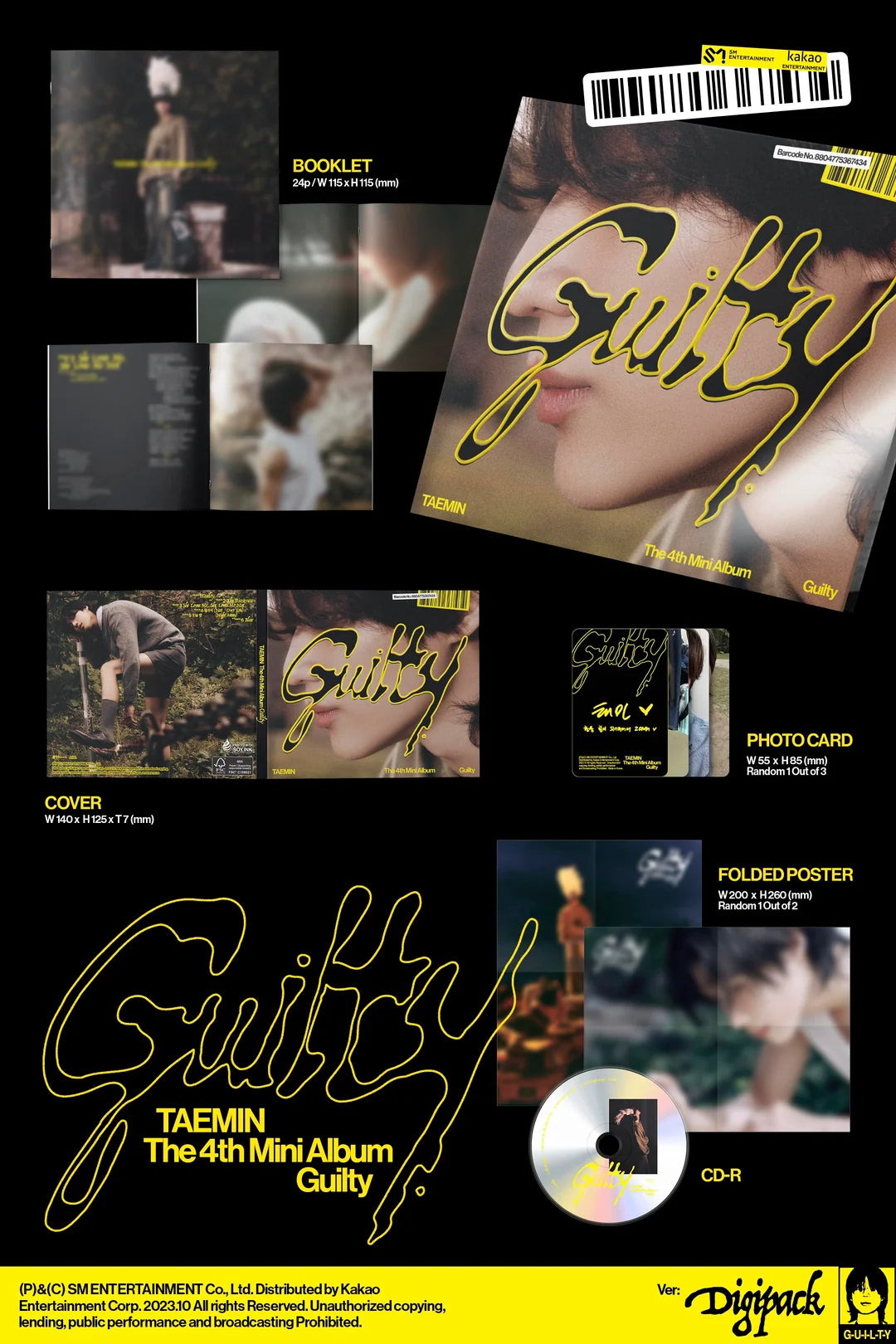SHINee - TAEMIN - 4th Mini-Album 'Guilty' (Digipack Version)