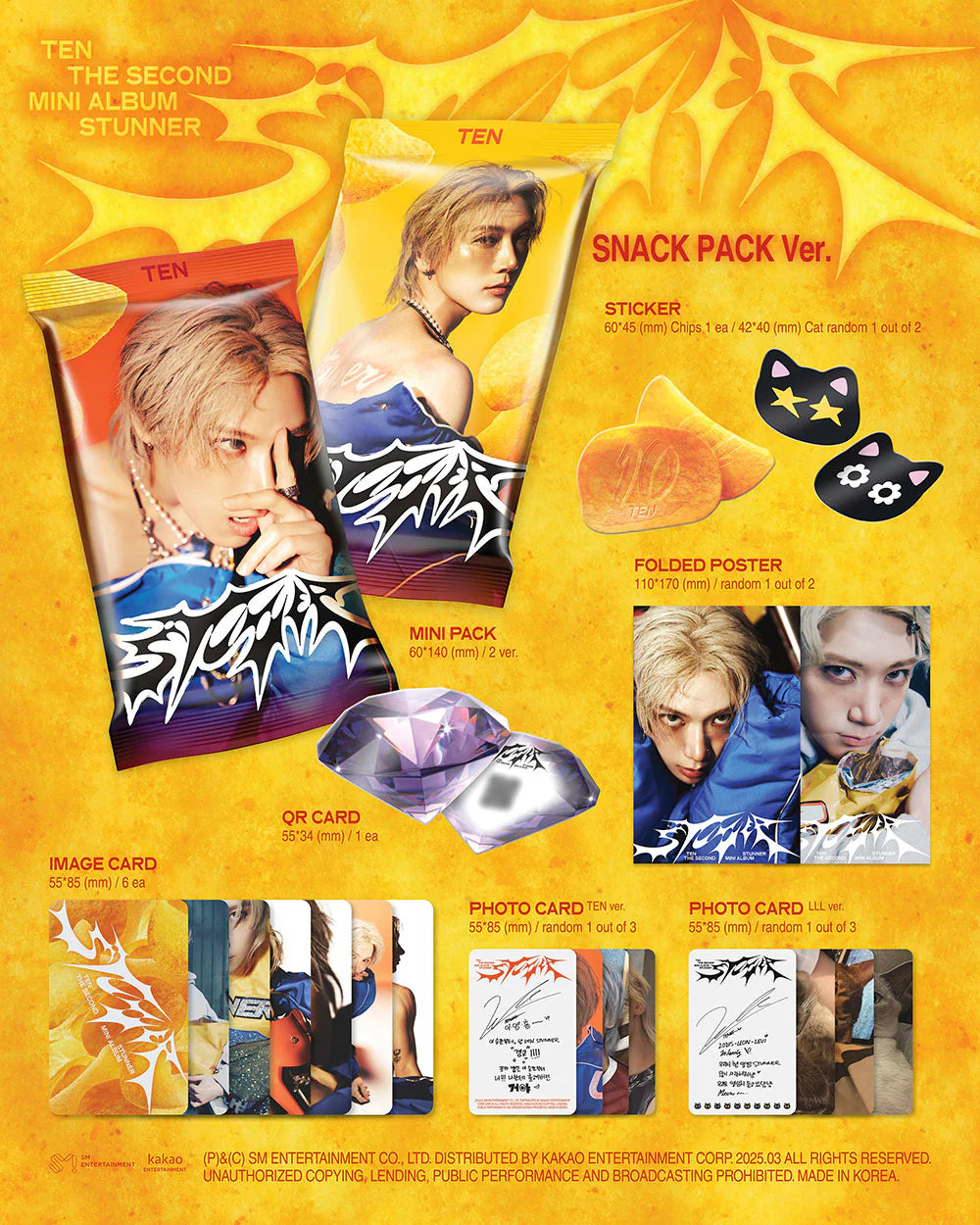 TEN - 2nd Mini-Album 'STUNNER' (SNACK PACK QR Version) [Random]