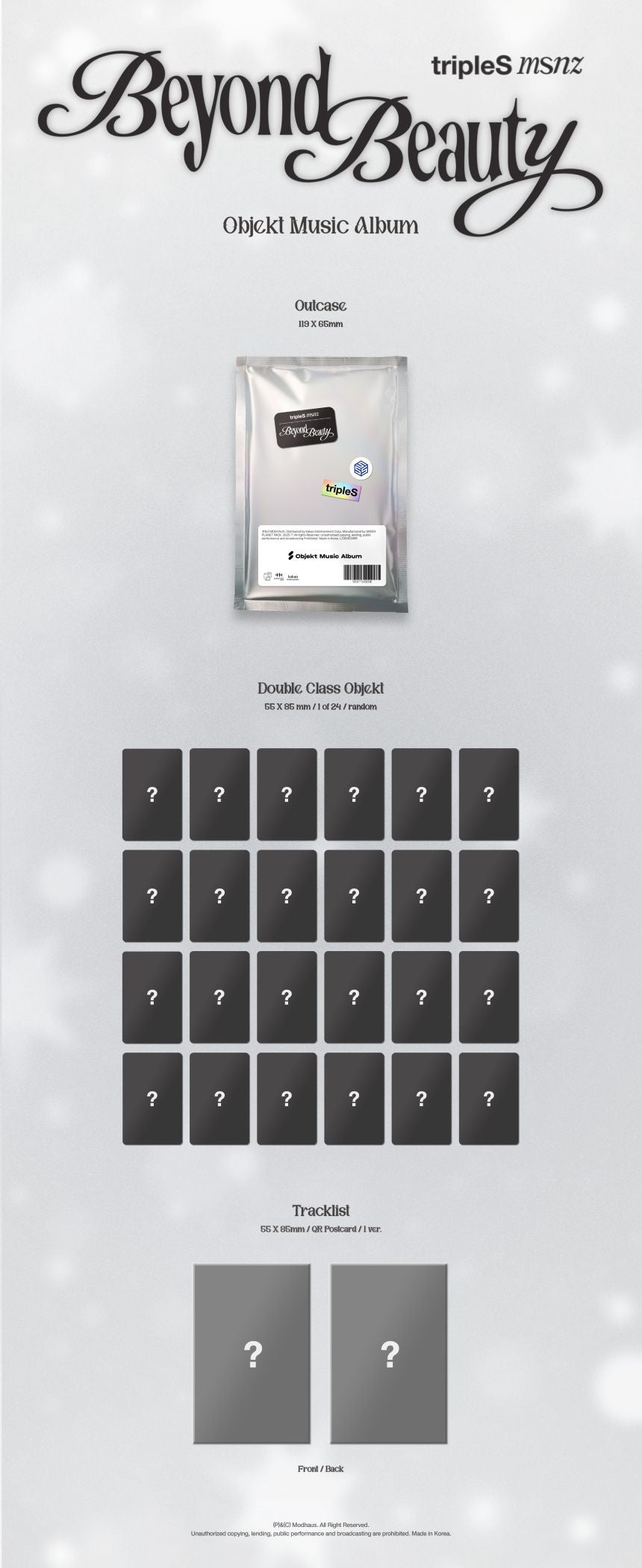 tripleS - msnz - 'Beyond Beauty' (Objekt Music Album ver.) + Kpop2gether Photocard POB