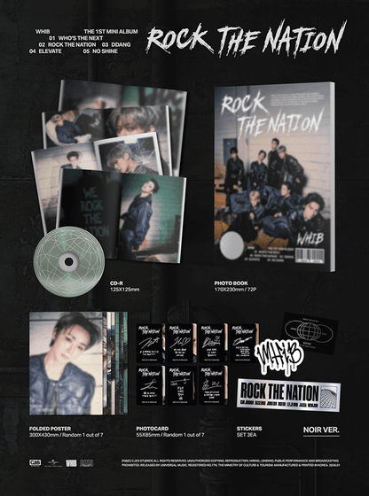 WHIB- 1st Mini Album 'ROCK THE NATION' + Kooky Photocard POB Set