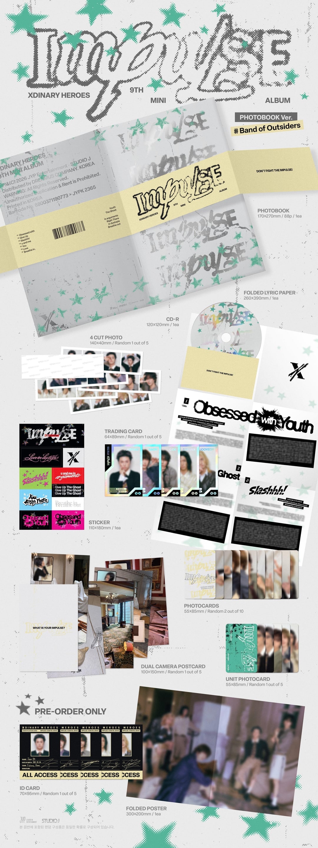 [PRE-ORDER] Xdinary Heroes - 9th Mini Album 'IMPULSE' (Standard ver.) + Apple Music POB