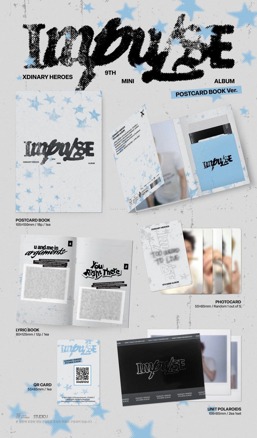 [PRE-ORDER] Xdinary Heroes - 9th Mini Album 'IMPULSE' (Postcard Book ver.) + Apple Music POB