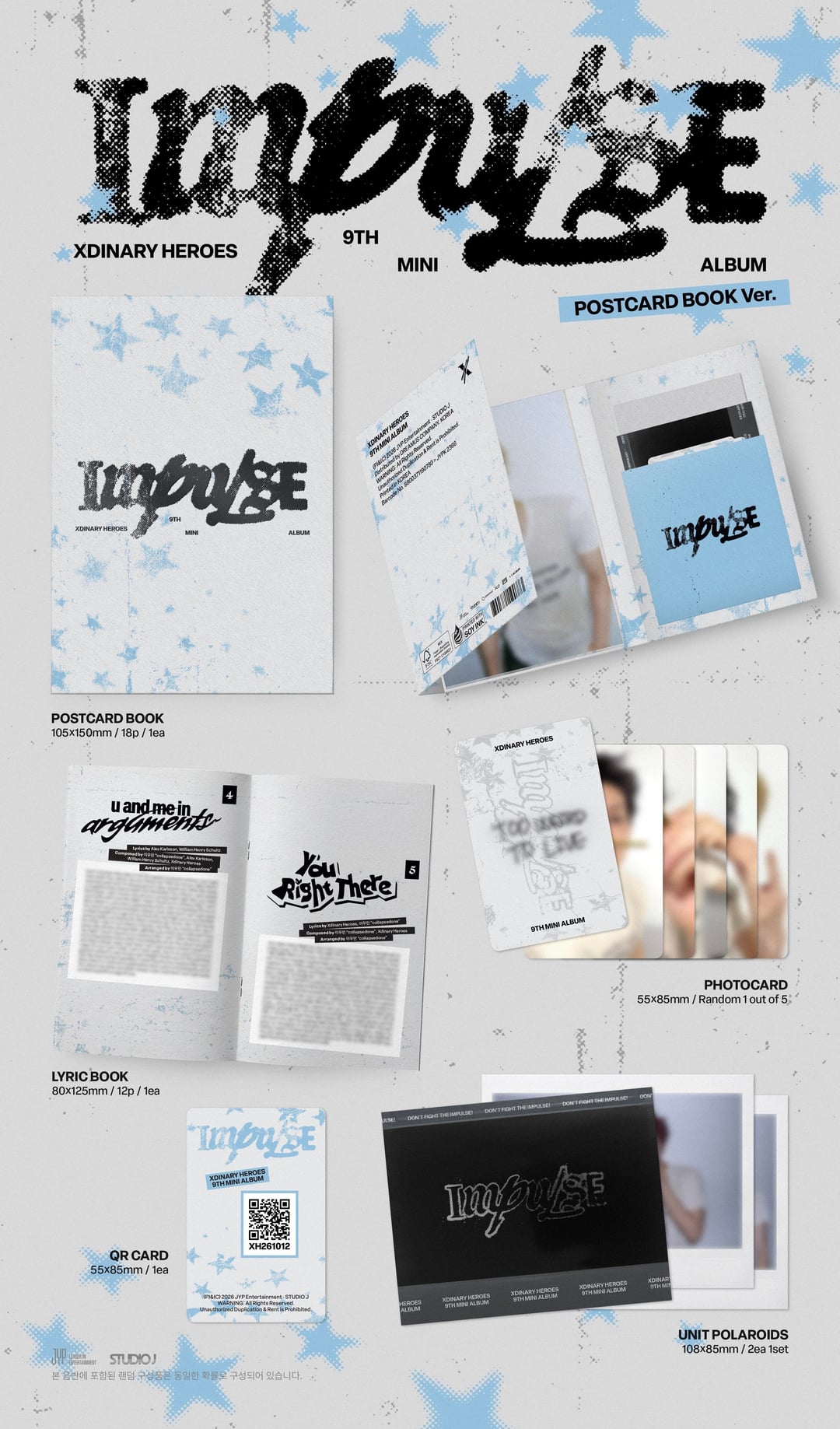 [PRE-ORDER] Xdinary Heroes - 9th Mini Album 'IMPULSE' (Postcard Book ver.) + Apple Music POB
