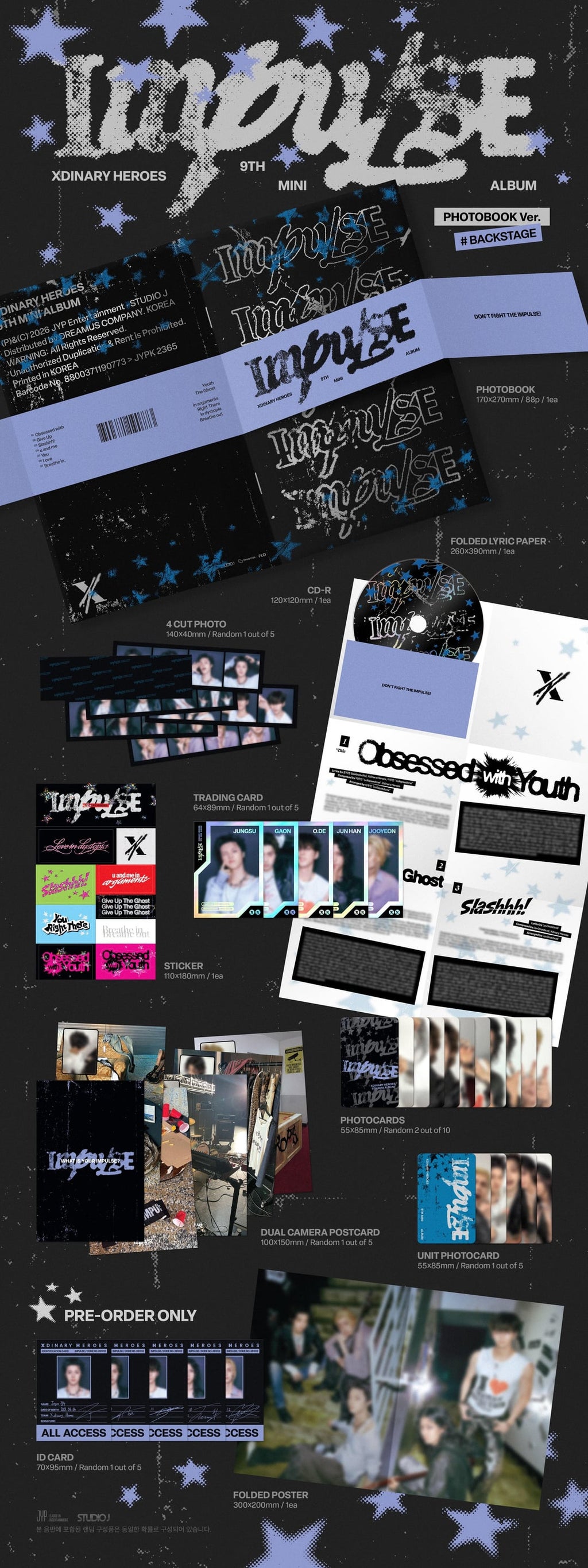 [PRE-ORDER] Xdinary Heroes - 9th Mini Album 'IMPULSE' (Standard ver.) + Apple Music POB