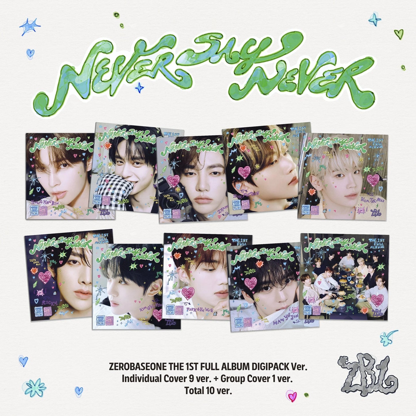 [PRE-ORDER] ZEROBASEONE - 1st Full Album 'Never Say Never' (Digipack ver.) + Apple Music Photocard POB