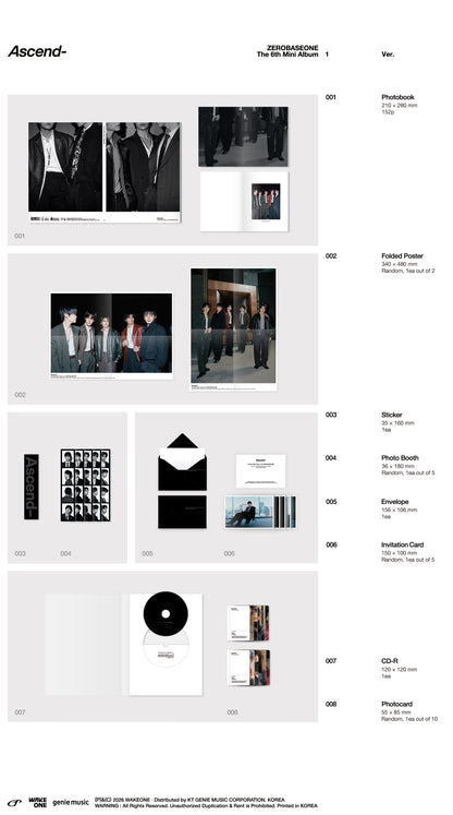 ZEROBASEONE - 6th Mini Album 'Ascend-' (Photobook Ver.) + Apple Music POB