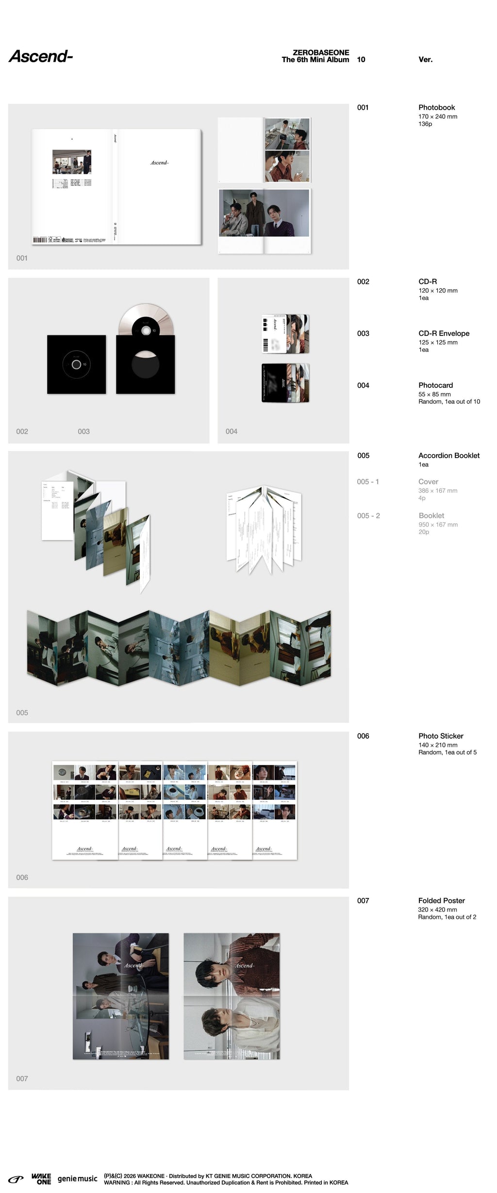 ZEROBASEONE - 6th Mini Album 'Ascend-' (Photobook Ver.) + Apple Music POB