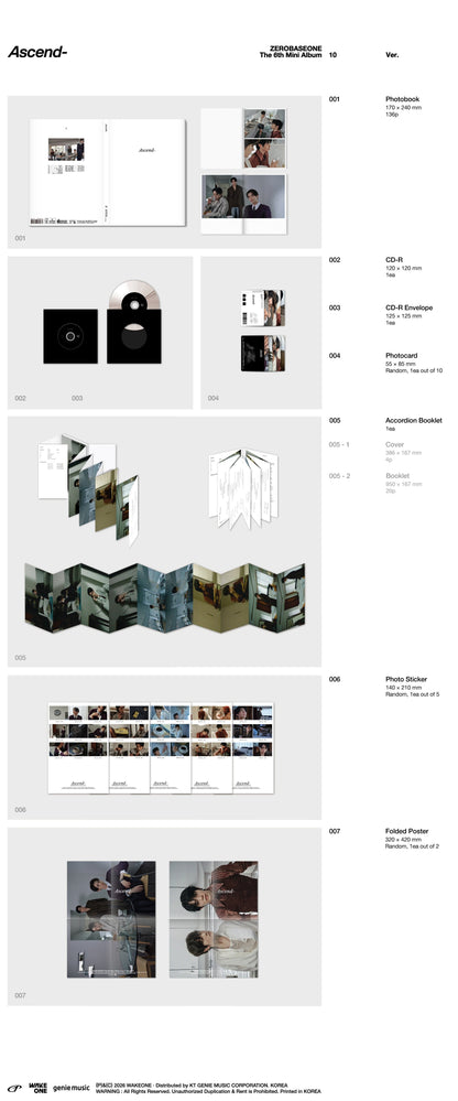 ZEROBASEONE - 6th Mini Album 'Ascend-' (Photobook Ver.) + Apple Music POB