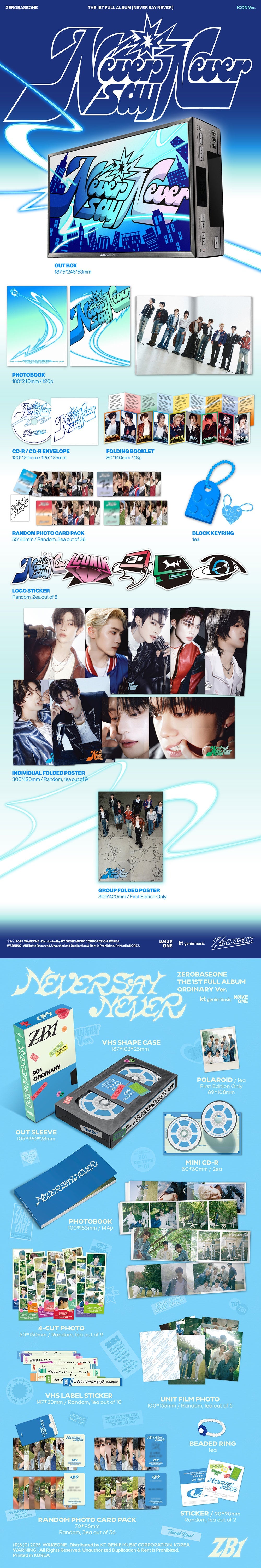 [PRE-ORDER] ZEROBASEONE - 1st Full Album 'Never Say Never' (Standard ver.) + Apple Music Photocard POB