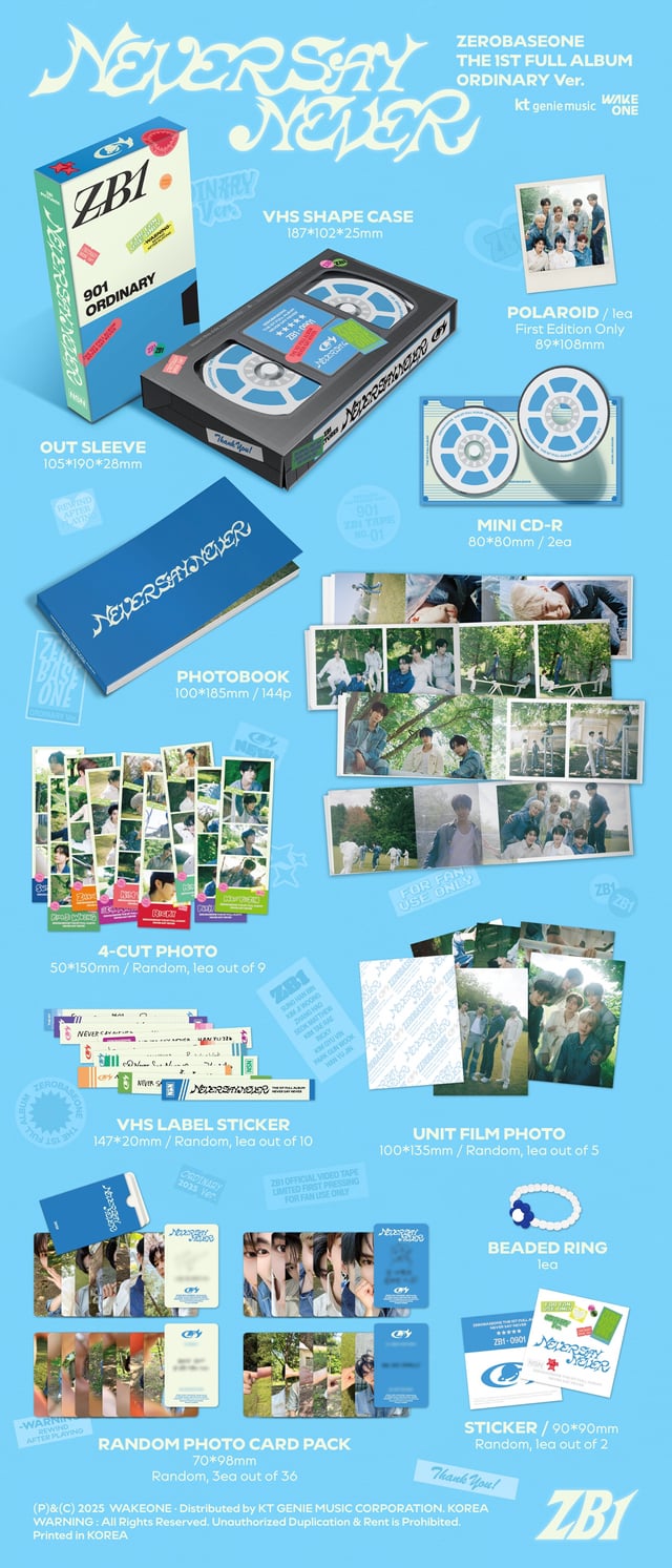 [PRE-ORDER] ZEROBASEONE - 1st Full Album 'Never Say Never' (Standard ver.) + Apple Music Photocard POB