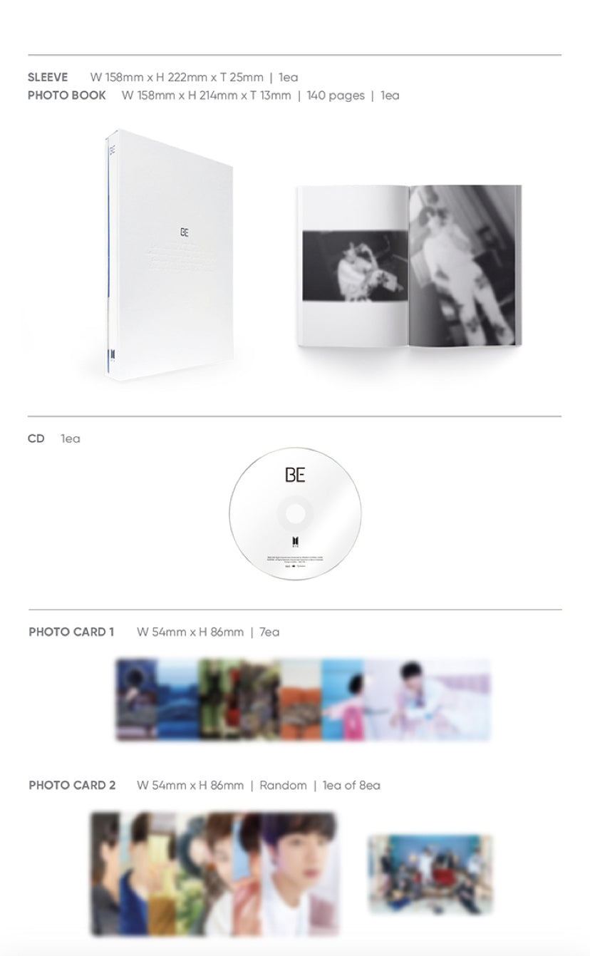 BTS 방탄소년단 - 5th Full Album 'BE' (Essential Edition) – KLOUD K