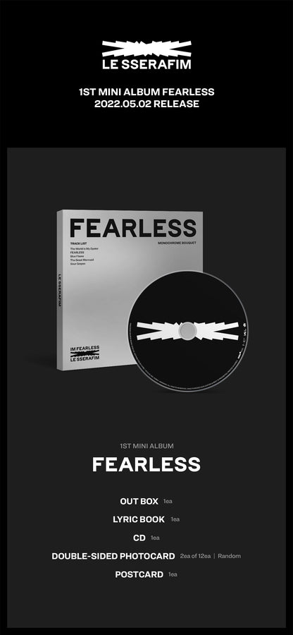 LE SSERAFIM - 1st Mini-Album ‘FEARLESS’ (MONOCHROME BOUQUET Version)
