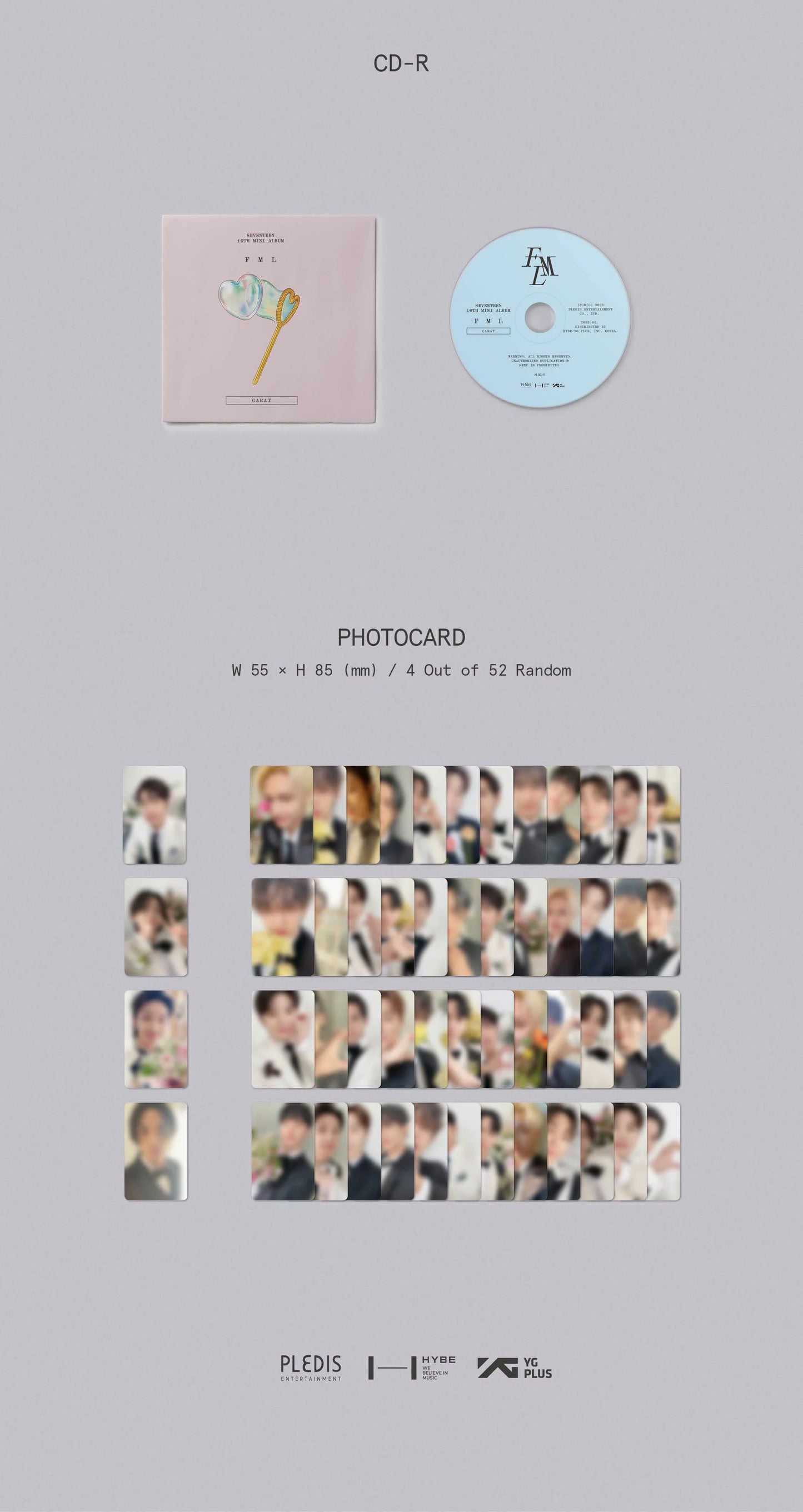 Seventeen 세븐틴 - 10th Mini-Album 'FML' (Carat Version) (Random)