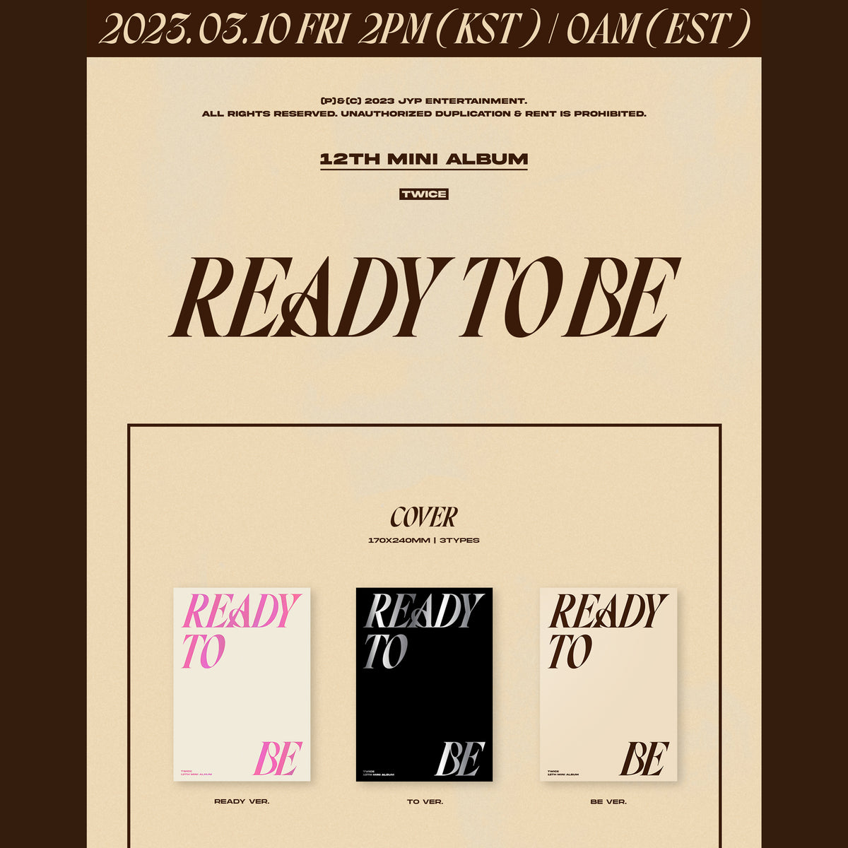 TWICE 트와이스 - 12th Mini-Album 'READY TO BE'