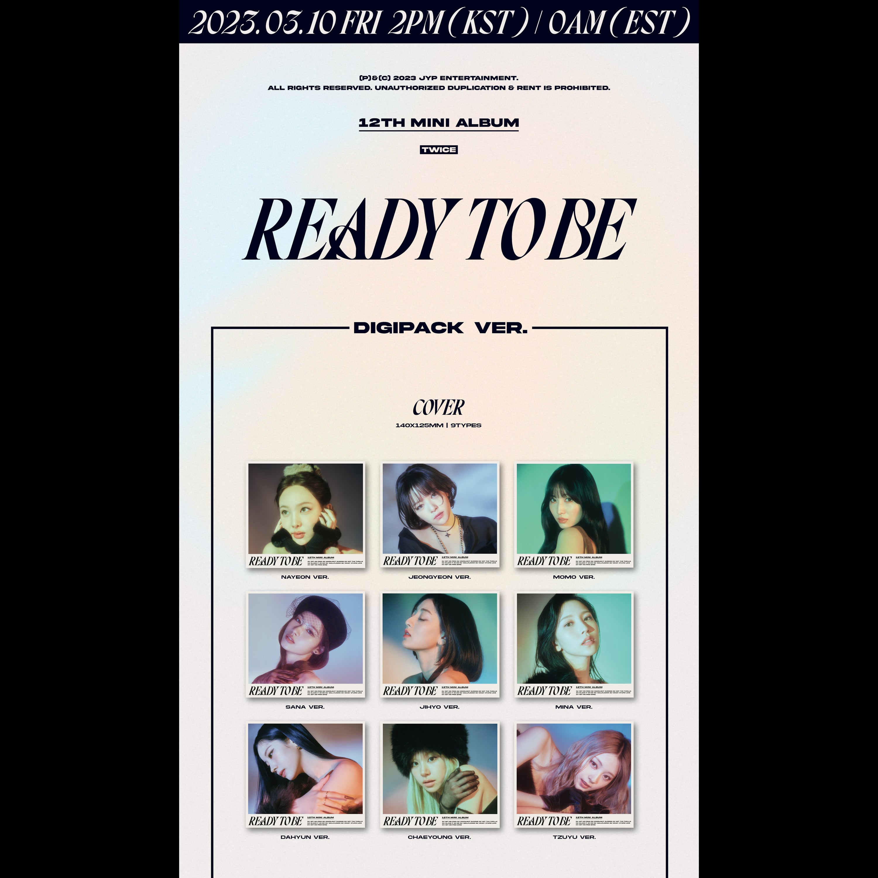 TWICE 트와이스 - 12th Mini-Album 'READY TO BE' (Digipack Version