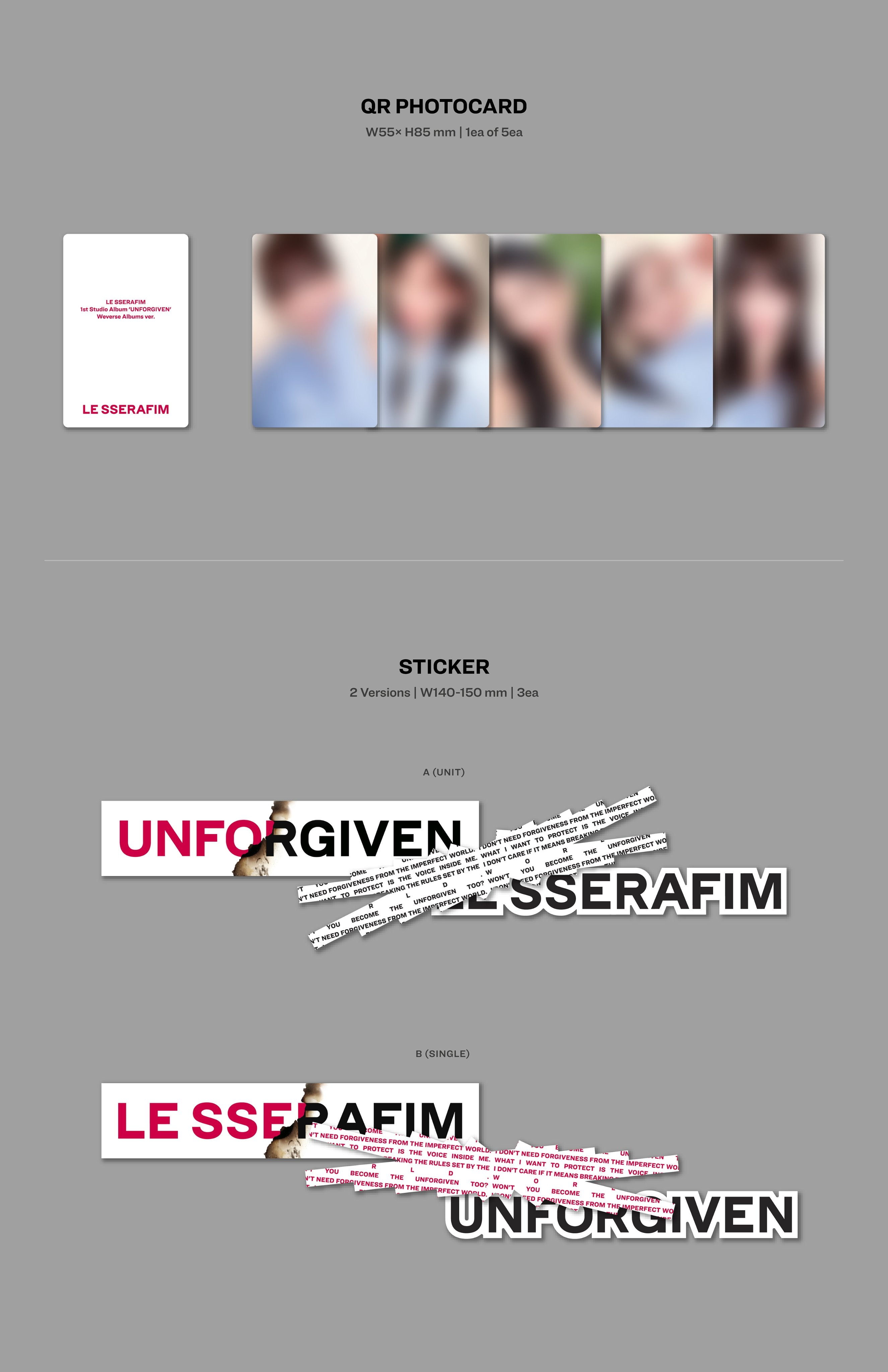 LE SSERAFIM - 1st Studio Album ‘UNFORGIVEN’ (Weverse Albums Version)