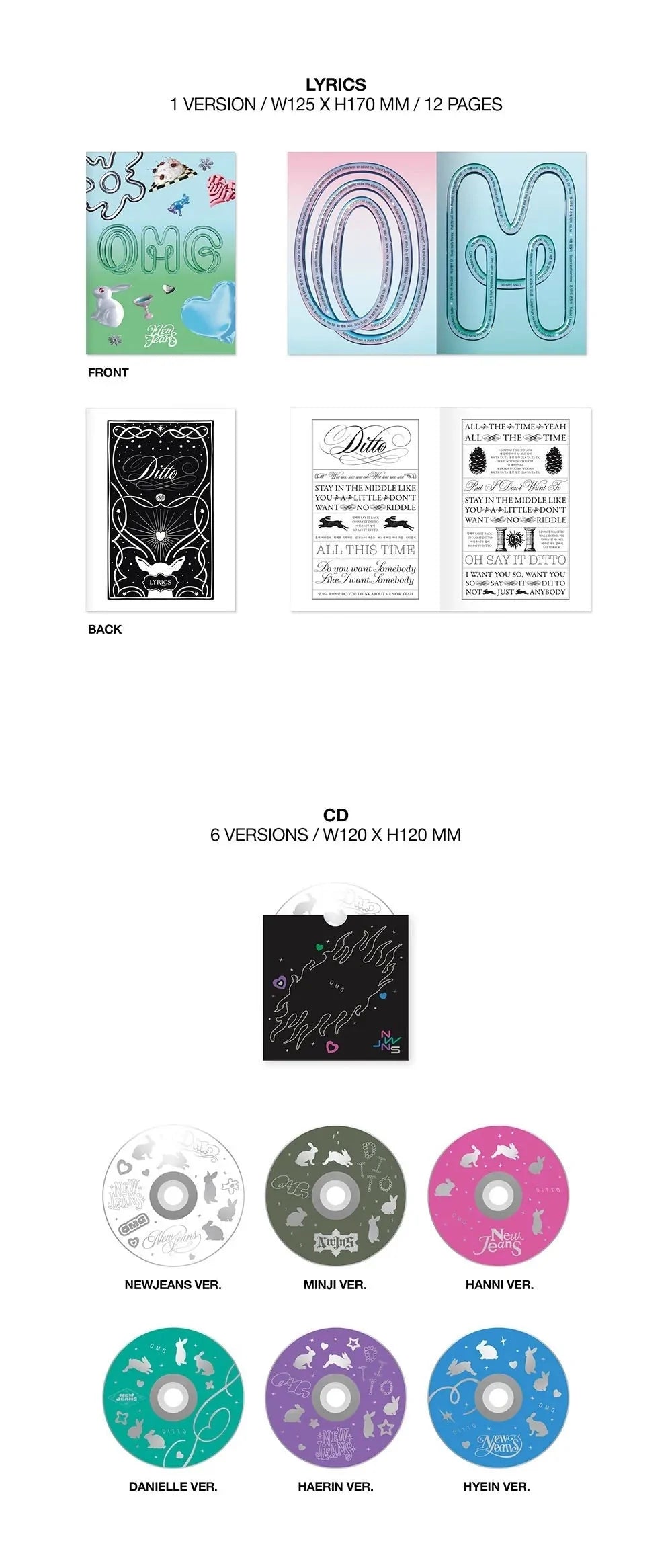NewJeans - 1st Single Album 'OMG' (Message Card Version)